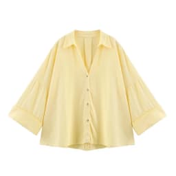 MUJER Striped Women's Shirt White Loose Casual Shirts for Women Summer Button up Shirts and Blouses Woman Wide Sleeve Ladies Top