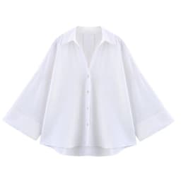 MUJER Striped Women's Shirt White Loose Casual Shirts for Women Summer Button up Shirts and Blouses Woman Wide Sleeve Ladies Top