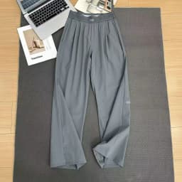 2026 Loose Casual Pants Women's Summer High Waist and Thin Yoga Pants Breathable Drape Straight Mouth Wide Leg Sweatpants