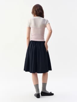 DUSHU Women's Multi-Size Stylish Versatile Drawstring Skirt 2026 Autumn New Arrival High-Waist Slim A-Line Skirt for Commute