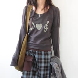 Karrram Japanese Y2k Heart Print T-shirt Vintage Harajuku Long Sleeve Gray T Shirt Korean 2000s Style Streetwear American Retro