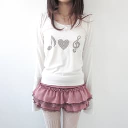 Karrram Japanese Y2k Heart Print T-shirt Vintage Harajuku Long Sleeve Gray T Shirt Korean 2000s Style Streetwear American Retro