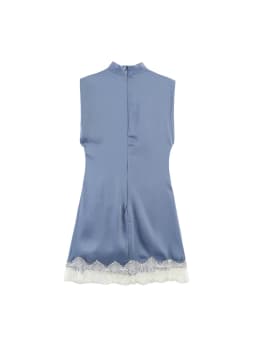 TFMLN Summer Sexy Mini Dress For Women Sleeveless Streetwear Fashion Lace Trim Split Slim Dress Party Elegant Dresses 2026