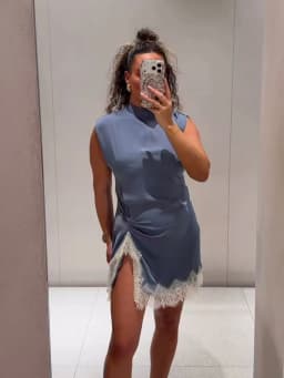 TFMLN Summer Sexy Mini Dress For Women Sleeveless Streetwear Fashion Lace Trim Split Slim Dress Party Elegant Dresses 2026