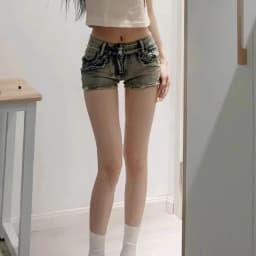 New Woman Designer Low Waist Punk Jeans Girls Aesthetic Elastic High Street Mini Pants Female Sexy Nightclub Summer Denim Shorts