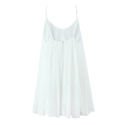 2025 BOHO Women White Big Backless Sling Dress O Neck Back Zipper Loose Swing Mini Short Dresses Holiday Robe
