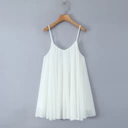 2025 BOHO Women White Big Backless Sling Dress O Neck Back Zipper Loose Swing Mini Short Dresses Holiday Robe