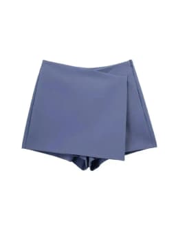 Women Fashion Pareo Style Asymmetric Shorts Skirts Vintage High Waist Side Zipper Female Skort Mujer