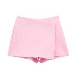 Women Fashion Pareo Style Asymmetric Shorts Skirts Vintage High Waist Side Zipper Female Skort Mujer