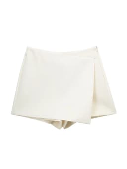Women Fashion Pareo Style Asymmetric Shorts Skirts Vintage High Waist Side Zipper Female Skort Mujer