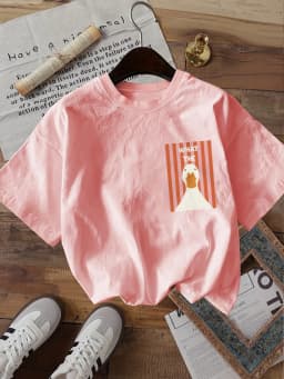 90s Goose Funny Graphic 100% Cotton Women's Retro Animal Print T-Shirt Soft Crew Neck Short Sleeve Top Tee Streetwear