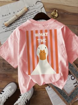 90s Goose Funny Graphic 100% Cotton Women's Retro Animal Print T-Shirt Soft Crew Neck Short Sleeve Top Tee Streetwear