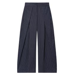 HXAO Women's Pants Baggy Wide Pants For Woman Minimalist Pleated Stripe Casual Pants Women Office Green Oversize Suit Trousers