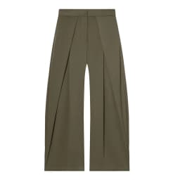 HXAO Women's Pants Baggy Wide Pants For Woman Minimalist Pleated Stripe Casual Pants Women Office Green Oversize Suit Trousers