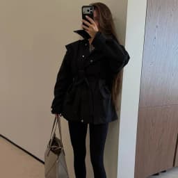 Elegant Women's Slim Trench Coat Stand Collar Zipper Button Irregular Waist Cinched Strap Puff Sleeve Jacket Autumn NEW Outfit