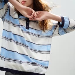 TOYOUTH Women Slub Linen Knit Tops 2026 Spring New Sporty Striped Loose Crew Neck Lightweight Blouses