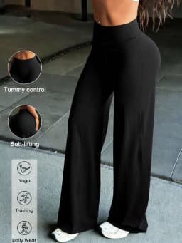 Buttery Soft Sports Straight Leg Pants Stretchy High Waist Loose Wide baggy Trousers Suitable For Fitness Workout Outdoor Sports