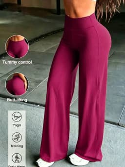 Buttery Soft Sports Straight Leg Pants Stretchy High Waist Loose Wide baggy Trousers Suitable For Fitness Workout Outdoor Sports