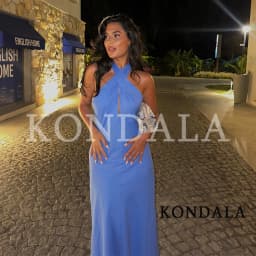 KONDALA Women Elegant Crossed Halter Slim Long Dress 2026 Summer Trendy Holiday Chic Backless Dress Female Romantic Dinner Dress