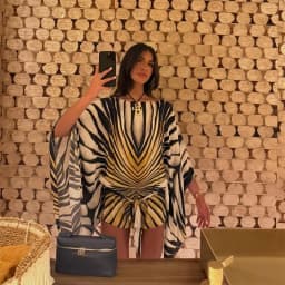 Holiday Loose Striped Mini Dress Women Round Neck Batwing Sleeve Lace Up Chic Dresses Female 2026 Summer Vacation Beach Robe New