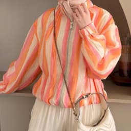 Women's Jacket 2026 New Summer Long Sleeve Loose Stripe Jacket for Women Stylish Chic Personality Coat Ladies Outerwear