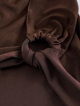 Ladies High Waist Midi Skirt with O-Ring Belt Detail Asymmetrical Gathered Hem And Fish Tail Design for Women