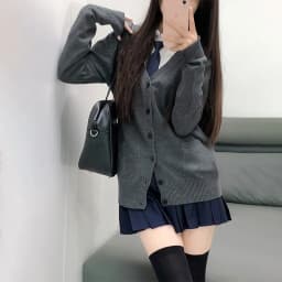 Mikasa cosplay pink cardigan sweater, Japanese cardigan V-neck knit sweater jacket is perfect for JK uniform matching