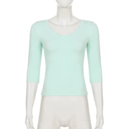 Women's V-Neck 3/4 Sleeve Crop Top Slim Fit Casual Basic Solid Color Short Tee for Daily Wear Summer All Match T-shits 2026 New