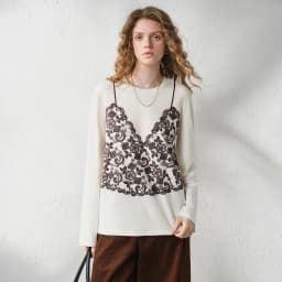 TOYOUTH Women's Base Layer Top 5A Antibacterial 2026 Autumn New Fake Two Piece Printed Slim Fit Long Sleeve