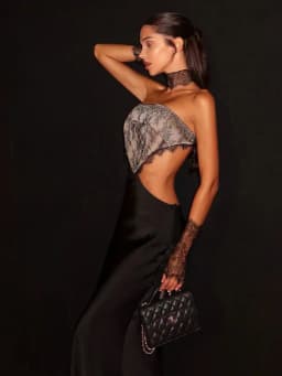 CNYISHE Hollow Out Strapless Lace Patchwork Hip Wrap Sexy Club Women Dresses Sheath Bodycon Fashion Female Outfits Party Slim