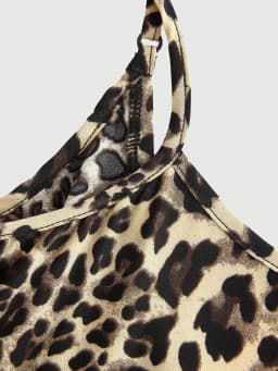 Ladies Leopard Print Halter Dress with Adjustable Straps Vintage Sexy Style Padded Gauze Skirt Fashionable And Versatile