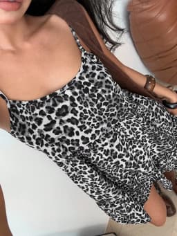 Ladies Leopard Print Halter Dress with Adjustable Straps Vintage Sexy Style Padded Gauze Skirt Fashionable And Versatile