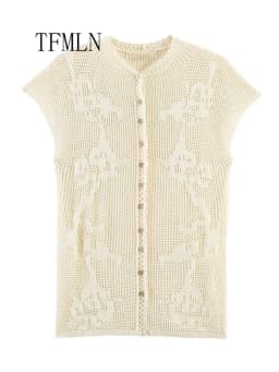 Summer Women Knitted Sweater Tops 2026 New Fashion Casual Short Sleeved Casual Cardigan Top Women's Single Breasted Cothing