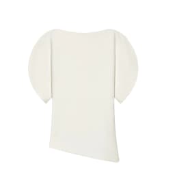 HH Women Casual Loose T-Shirts Asymmetrical Hem Blouse Short Puff Sleeve Shirt Elegant Woman Summer Party Vacation White Tops