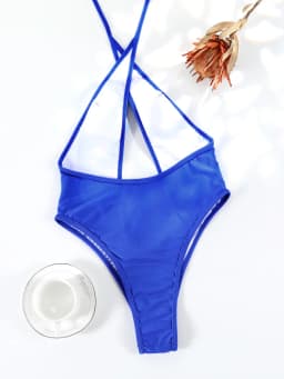New 2026 Sexy Swimsuit Women Halter Blue Swimwear Sexy Bikinis Bandage Bathing Suit Summer Biquinis New Beach Wear Bikini Sets