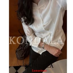 KONDALA Casual Chic Women Blouse Solid O-Neck Single Breasted Long Sleeve Pockets Loose Shirt Fashion 2026 Summer Holiday Blouse