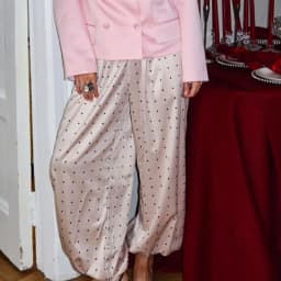 Linad Elegant Satin Long Lantern Pants For Woman 2026 Street Chic High Waist Trousers Spring Vintage Loose Ankle Length Pants