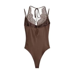 Women's Jumpsuit 2026 Spring New Solid Color Halter Neck Lace Splice Sexy Slim-Fit Romper Personalized Fashion