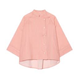 HXAO Striped Loose Shirt Women's Shirt Summer 2026 Elegant Asymmetric Button Mid Sleeve Tops For Woman Casual High Street Blouse
