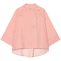 HXAO Striped Loose Shirt Women's Shirt Summer 2026 Elegant Asymmetric Button Mid Sleeve Tops For Woman Casual High Street Blouse