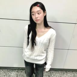 Karrram Japanese Y2k V-neck White Sweater Vintage Harajuku Knit Slim Pullover Korean Style Fall Winter Knitwear 2000s Aesthetics