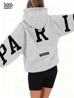 European And American Loose Casual Pullover Hoodie Sweatshirt Coat Printed Letter Pattern High Street Hip-Hop Trendy Men Women