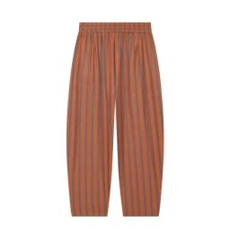 BSAY New Fashion Women Striped Matching Set V Neck Wrap Side Tie Three Quarter Sleeve Top Elastic Waist Harem Pants Daily Outfit