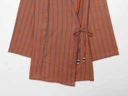 BSAY New Fashion Women Striped Matching Set V Neck Wrap Side Tie Three Quarter Sleeve Top Elastic Waist Harem Pants Daily Outfit