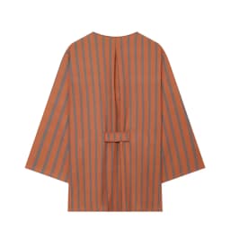BSAY New Fashion Women Striped Matching Set V Neck Wrap Side Tie Three Quarter Sleeve Top Elastic Waist Harem Pants Daily Outfit