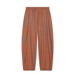BSAY New Fashion Women Striped Matching Set V Neck Wrap Side Tie Three Quarter Sleeve Top Elastic Waist Harem Pants Daily Outfit