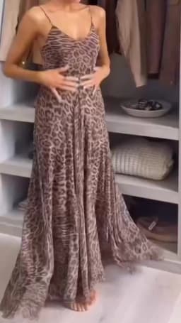 Ladies Sexy Summer Dress Women Vintage Leopard Print Sling Dress Party Suspender Sleeveless Backless Slimming Maxi Dress Female