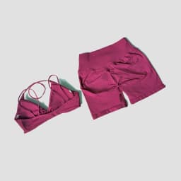 WAREBALL 2 Pcs Gym Set Women Vision Twist Front Bra V Neck Cross Waist Quick Dry Shorts Suit Pilates Workout Running Fitness Set