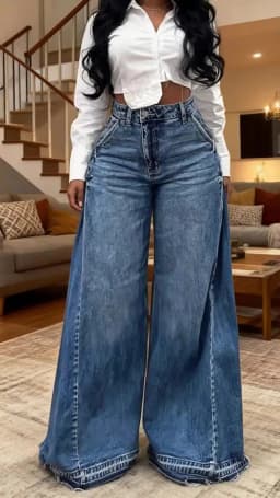 Vintage Wide-Leg Jeans for Women Y2K Niche Design Flared Pants Loose Versatile Floor-Length Trousers
