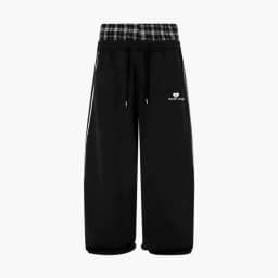 American Retro College Style Loose Fit Two-Piece Set with Double Waist Head Fake Bathroom Pants for Sports Leisure 2025 Fashion